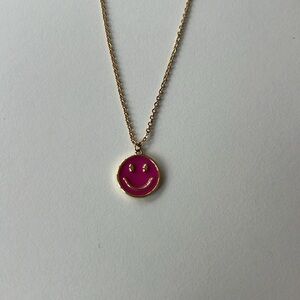 Boutique necklace- Pink Smiley Face